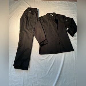 Chefwear Black Chef Jacket and Pants Set - Men